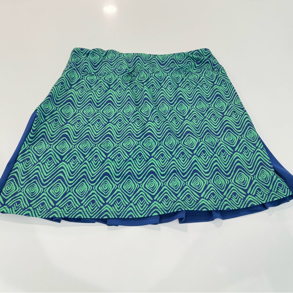 Birdies Blue Asymmetrical Skater Skirt with pockets & built in shorts